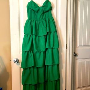 Green layered ladies dress